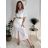 Women's Summer Boho Lace Shirt Dress With Belt Short Sleeve (S/M ONE SIZE) ITALIAN FASHION IMPEM232191 white S / M / L