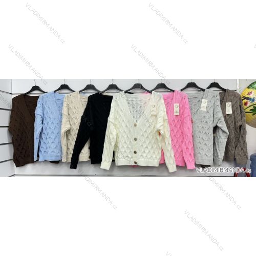Sveter pletený dlhý rukáv dámsky (S/M/L ONE SIZE) TALIANSKA MÓDA IMWGM252740