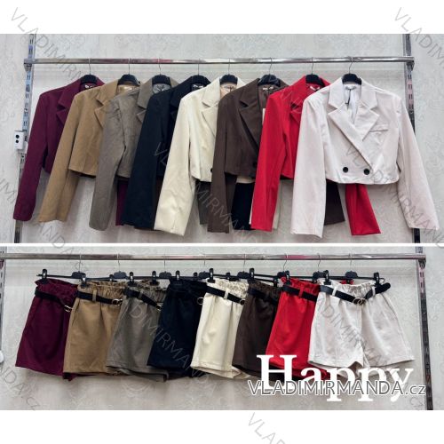 Súprava kraťasy a sako dlhý rukáv dámska (XS/S/M ONE SIZE) TALIANSKA MÓDA IMWHP252752