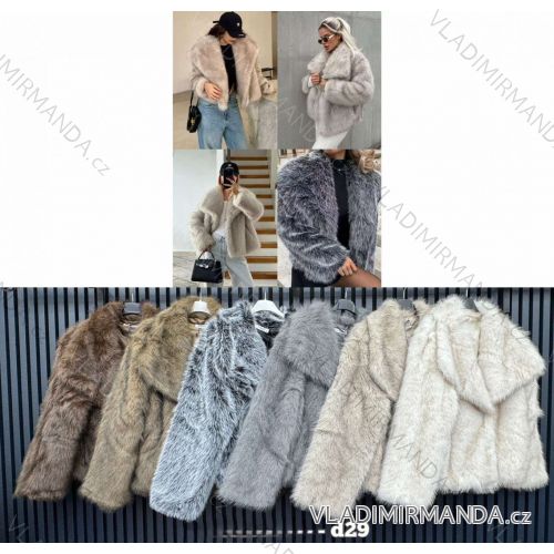 Kabát kožíšek dlouhý rukáv dámský (S/M-M/L) ITALSKÁ MÓDA IMWCA252782
