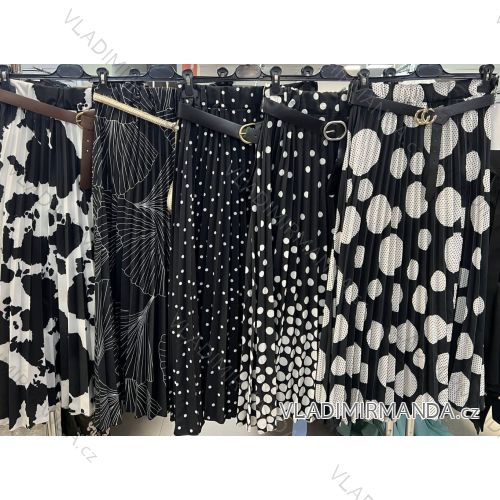 Sukně dlouhá s páskem dámská (S/M/L ONE SIZE) ITALSKÁ MÓDA IMM25M4304A