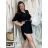 Women's Long Long Sleeve Extended Tunic (L / XL ONE SIZE) ITALIAN FASHION IMD211117 black