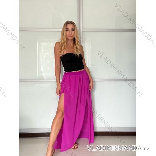 Women's short sleeve summer casual dress (S/M/L ONE SIZE) ITALIAN FASHION IMWGB25022 XS/S/M růžová fuchsiová