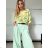 Langes Sommerkleid mit gerippten Kurzarm für Damen (XS/S/M/L EINHEITSGRÖSSE) ITALIAN FASHION IMSM25128