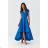 Langes Party-Kurzarmkleid für Damen (36-56) POLISH FASHION PMLMR23SELENA-2 Königsblau 38