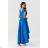 Langes Party-Kurzarmkleid für Damen (36-56) POLISH FASHION PMLMR23SELENA-2 Königsblau 38