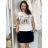 Tričko krátký rukáv dámské LUCY (S/M/L ONE SIZE) ITALSKÁ MÓDA IMM25M299H-1/DU S/M/L bílá