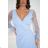 Women's long sleeve formal dress (36-46) POLISH FASHION PMLBC25324-07 Light blue 46