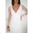 Women's long sleeve formal dress (36-46) POLISH FASHION PMLBC25324-07 white 46