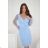 Women's long sleeve formal dress (36-46) POLISH FASHION PMLBC25324-07 Light blue 46