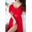 Women's Plus Size (42-46) Long Elegant Party Sleeveless Dress POLISH FASHION PMLBC23265-10 red 38