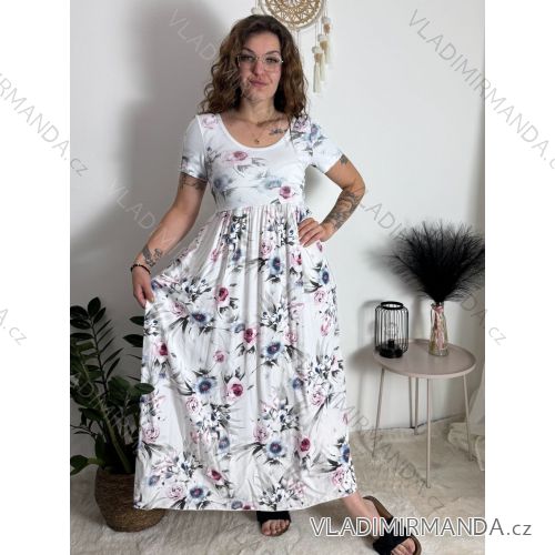 Kurzarm-Sommerkleid für Damen FIORE (S/M/L EINHEITSGRÖSSE) ITALIAN FASHION IMSM25019