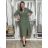 Šaty letní mušelínové krátký rukáv dámské JANET (S/M/L ONE SIZE) ITALSKÁ MÓDA IMWGS232579/DU M/L zelená khaki
