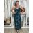 Šaty dlouhé letní na ramínka dámské LOLA (S/M/L ONE SIZE) ITALSKÁ MÓDA IMPEM2455618/DUR S/M/L zelená