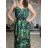 Šaty dlouhé letní na ramínka dámské LOLA (S/M/L ONE SIZE) ITALSKÁ MÓDA IMPEM2455618/DUR S/M/L zelená