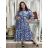 Šaty dlhé letný dlhý rukáv dámske DAINA (S/M/L ONE SIZE) TALIANSKA MÓDA IMPEM24G3205-14/DU S/M/L modrá
