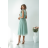 Langes, elegantes Damenkleid mit breiten Trägern (SL) FRENCH FASHION FMPEL23VELVET olivgrün 42