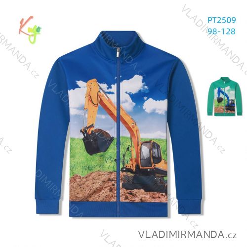 Mikina teplá na zips dlhý rukáv detská chlapčenská (98-128) KUGO PT2509
