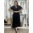 Sommerhemdkleid mit Gürtel, kurze Ärmel, Damen (42/44/46 EINHEITSGRÖSSE) ITALIAN FASHION IM425036 L / XL schwarz