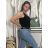 Sommer-Tanktop für Damen (L/XL ONE SIZE) ITALIAN FASHION IMM23M071 S / M / L schwarz