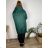 Bunda podzimní s kapucí na zip dlouhý rukáv dámská nadrozměr (52/54/56 ONE SIZE) ITALSKÁ MÓDA IM425531/DU 52/54/56 tmavě smaragdová