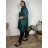Elegantes Damen-Partykleid mit langen Ärmeln (S/M ONE SIZE) ITALIAN FASHION IM322282  dunkler Smaragd