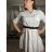 Short Sleeve Shirt Dress women (uni L-2XL) ITALIAN MODA IMS20002 S / M / L white