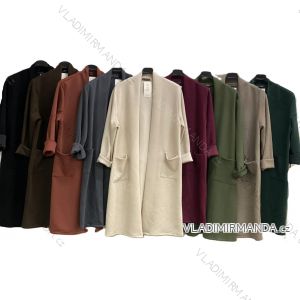 Cardigan s vreckami dlhý rukáv dámsky nadrozmer (46/48/50 ONE SIZE) TALIANSKA MÓDA IMC25337