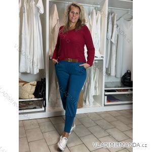 Nohavice s páskem dámske nadrozměr (42/44/46 ONE SIZE) TALIANSKA MóDA IMSM251125