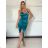 Women's elegant evening dress with straps (S/M ONE SIZE) ITALIAN FASHION IM3222IM322MONICA0 -   Dark turquoise
,   S/M