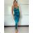 Women's elegant evening dress with straps (S/M ONE SIZE) ITALIAN FASHION IM3222IM322MONICA0 -   Dark turquoise
,   S/M