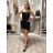 Šaty mini letní pletené na ramínka dámské (XS/S/M ONE SIZE) ITALSKá MóDA IMM252471/DU XS/S/M Černá
