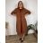 Cardigan dlouhý bavlněný 3/4 dlouhý rukáv dámský nadrozměr (52/54/56 ONE SIZE) ITALSKÁ MÓDA IM425550/DUR 52/54/56 vínová