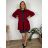 Cardigan bavlněný s kapsami dlouhý rukáv dámský nadrozměr (48/50/52 ONE SIZE) ITALSKÁ MÓDA IM425549/DUR 48/50/52 vínová