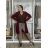 Cardigan s kapucí dlhý rukáv dámsky nadrozmer (42/44/46 ONE SIZE) TALIANSKA MÓDA IMSM251132/DR vínová 42/44/46