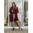 Cardigan s kapucí dlhý rukáv dámsky nadrozmer (42/44/46 ONE SIZE) TALIANSKA MÓDA IMSM251132/DR vínová 42/44/46