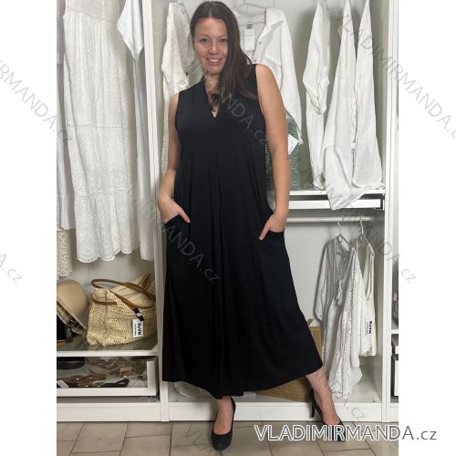Šaty dlhé letné bez rukávov dámske (S/M/L ONE SIZE) TALIANSKA MÓDA IMM25M12669