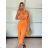 Šaty dlouhé letní elegantní na ramínka dámské GIO (XS/S/M ONE SIZE) ITALSKÁ MÓDA IMWCH251339/DUR -   oranžová -   S / M