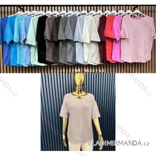 Tričko krátký rukáv dámské (S/M/L ONE SIZE) ITALSKÁ MÓDA IMWCA2828