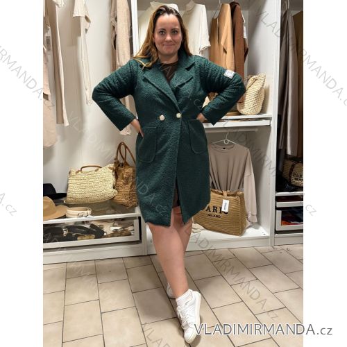 Women's oversized lambskin fleece coat (46/48/50 ONE SIZE) ITALIAN FASHION IM3251115