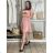 Women's Strappy Elegant Summer Dress (S/M ONE SIZE) ITALIAN FASHION IMPSH222053A/DU S / M / L rose old rose