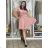 Women's Strappy Elegant Summer Dress (S/M ONE SIZE) ITALIAN FASHION IMPSH222053A/DU S / M / L rose old rose