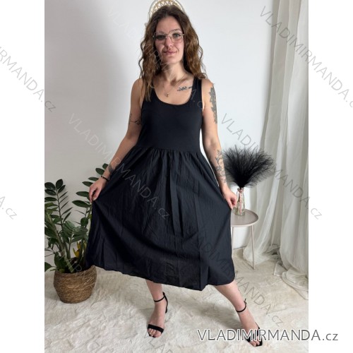 Elegant trousers with belt for women (S/M/L ONE SIZE) ITALIAN FASHION IM425057 black M/L/XL
