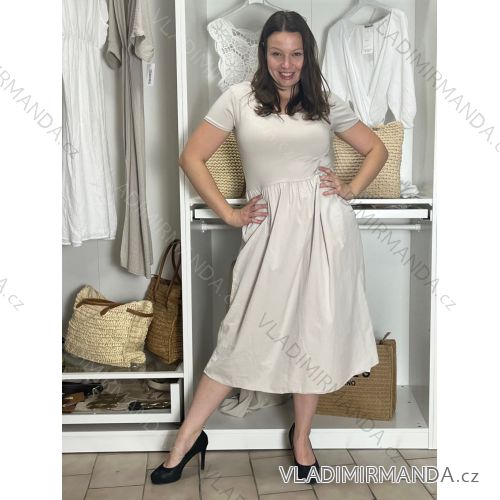 Kurzärmliges Sommer-Freizeitkleid für Damen (S/M/L EINHEITSGRÖSSE) ITALIAN FASHION IMWGB25022