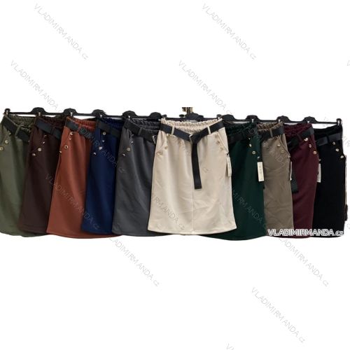 Women's mid-length skirt with belt, plus size (44/46/48 ONE SIZE) ITALIAN FASHION IMC25405