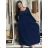 Women's casual summer short sleeve dress VIOLA (S/M/L ONE SIZE) ITALIAN FASHION IMSM25022 S / M / L dark blue