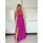 Šaty elegantní společenské dlouhé na ramínka dámské Patricie (XS/S/M/L ONE SIZE) ITALSKÁ MÓDA IM322045/DR -   růžová fuchsiová -   M/L