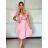 Šaty spoločenské krátky rukáv dámske (S/M/L ONE SIZE) TALIANSKA MODA IMSP255945/DU -   béžová -   S/M/L