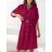 Šaty košeľové s opaskom 3/4 dlhý rukáv dámske (XS/S/M ONE SIZE) TALIANSKA MÓDA IMD25102