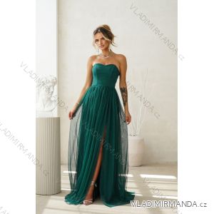 Langes, elegantes Damenkleid mit breiten Trägern (SL) FRENCH FASHION FMPEL23VELVET